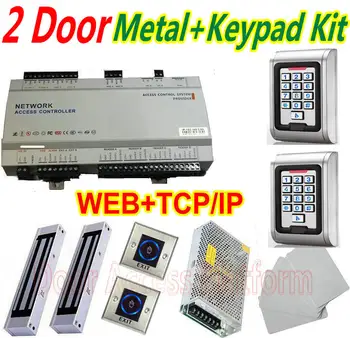 

2 OutSide Network Control PCB Access+TCP/IP Panel +2 Metal Case Pin-Code reader+Magnetic Lock+NoTouch Button+Power supply+softwa