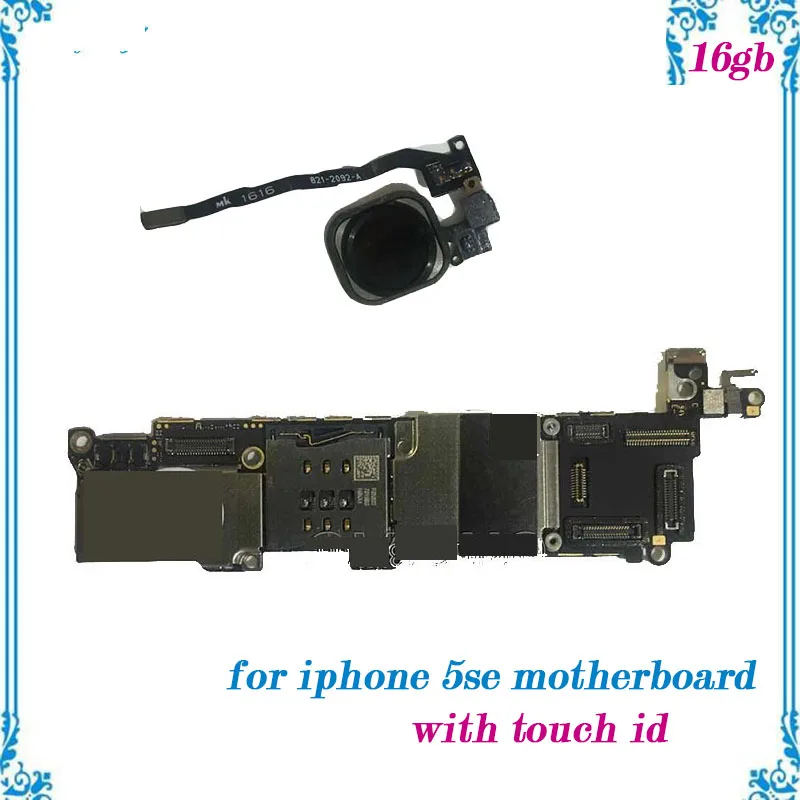 

Replacement Full function Unlocked for iphone 5se motherboard 16gb used with touch id mainboard with full chips Logic Board