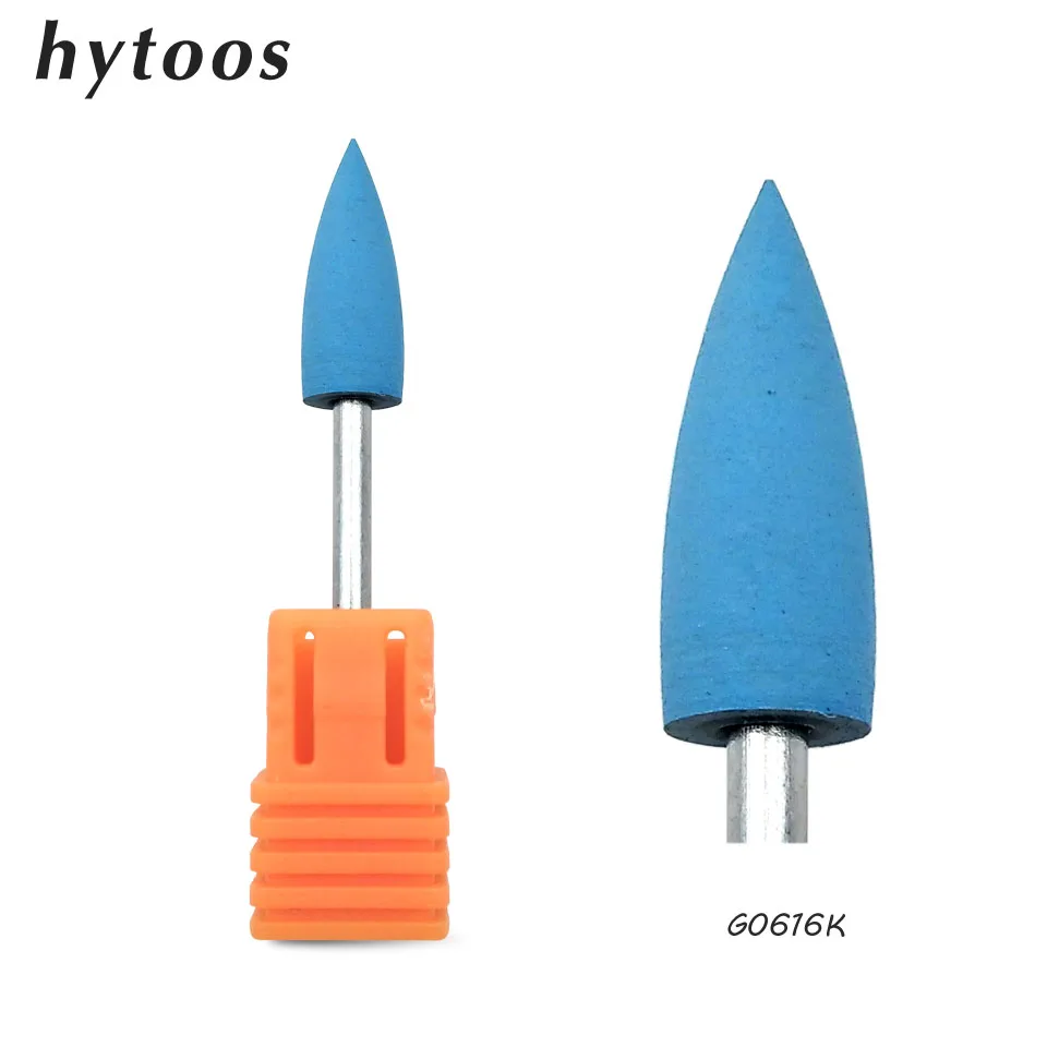 HYTOOS 6*16 мм конусное Силиконовое педикюрное сверло 3/3" роторные сверла для маникюра, аксессуары, Tools-G0616K для полировки ног