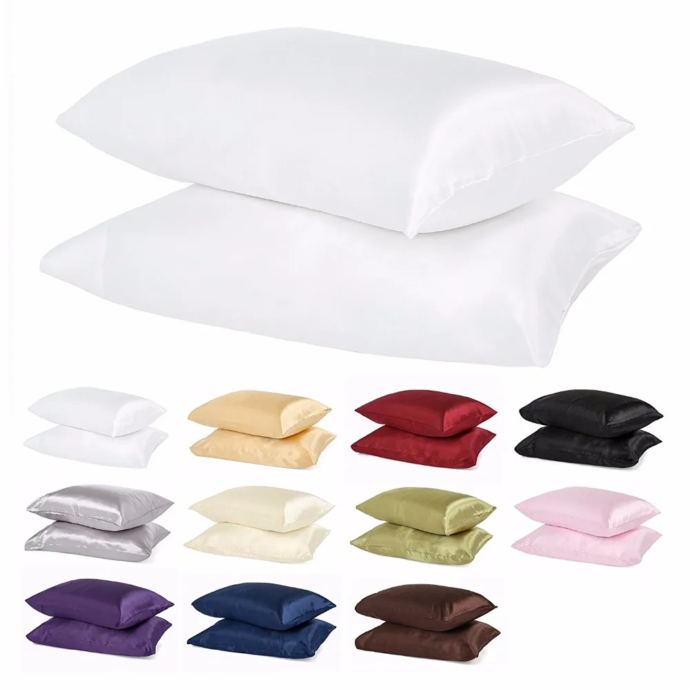 

2pc Satin Pillowcase Pillow Cover Multicolor 48*74cm