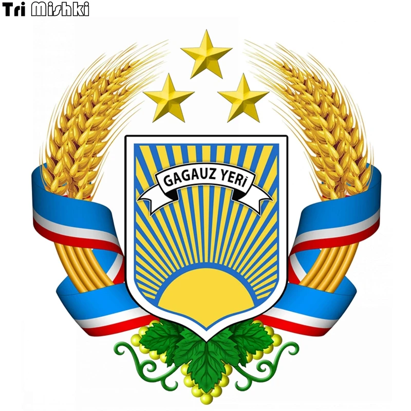 

Tri Mishki WCS016 14x15cm Coat of arms of Gagauzia Gagauz YERI of Moldova car sticker colorful stickers auto automobile decals