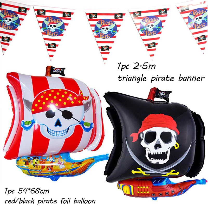 Anniversaire Pirate Balloons Mylar 46pcs Red Latex Balloons Party Halloween Decoration Pirate Birthday Party Decoration For Kids Ballons Accessories Aliexpress