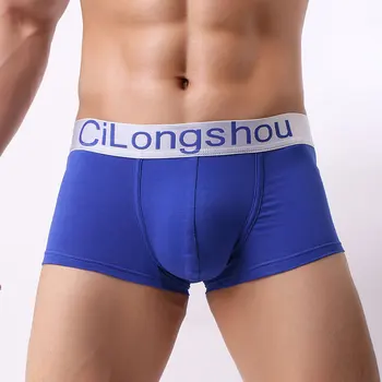 

Sexy Underwear Men Boxers Shorts Cotton Panties Solid Breathable Low Rise U Convex Pouch Underpants Cueca masculina M-XXL