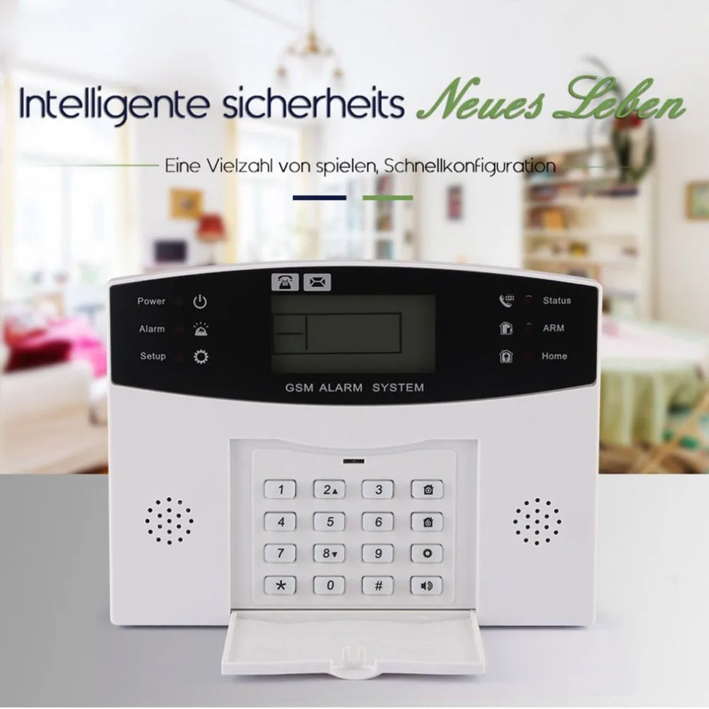 

433 MHz Wireless Alarm Clock GSM Digital Alarm System PIR Detector Door Sensor Remote Control Home Burglar Security Sensor