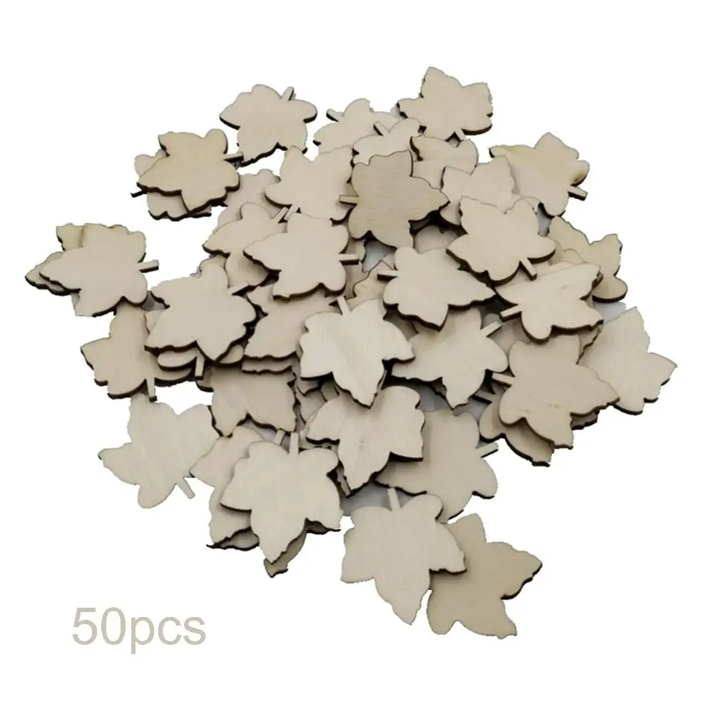 

50Pcs Wooden Maple Tree Leaves Leaf Ornament Craft Scrapbooking DIY Party Decor