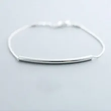 Новая мода Простой Изысканный крест трубы Женский 925 пробы серебряные ювелирные украшения Дикие аксессуары браслет SB7