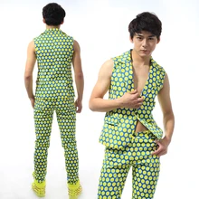 XS-5XL! Модные мужские волновой точки cultivate One's morality костюм жилет хан издание мужская певица сценические костюмы