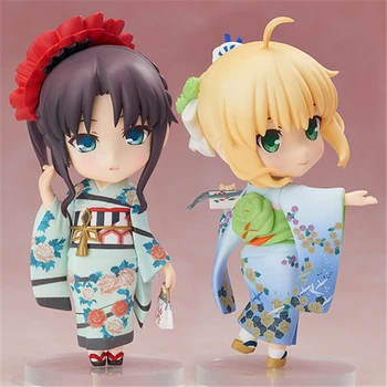 

Anime Fate/stay night Saber 007 Tohsaka Rin 008 Wafuku Ver. PVC Action Figures Collection Model Toys Doll Gift 10cm