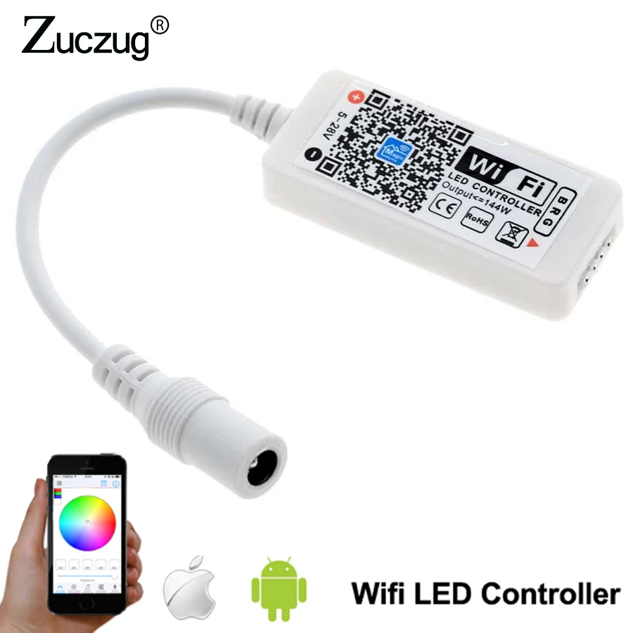 

DC 12V Mini WIFI LED RGB Controller 12 v With DC Female By Smartphone Control magic home wifi For 5050 RGB LED Strip Light