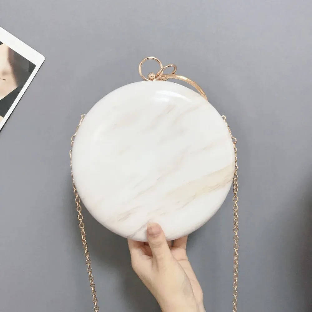 Meloke 2019 hot Women handmade round designer evening bag simple PU leather handbag female Clutches Chain Shoulder Bags M1141 Meloke 2019 hot Women handmade round designer evening bag simple PU leather handbag female Clutches Chain Shoulder Bags M1141