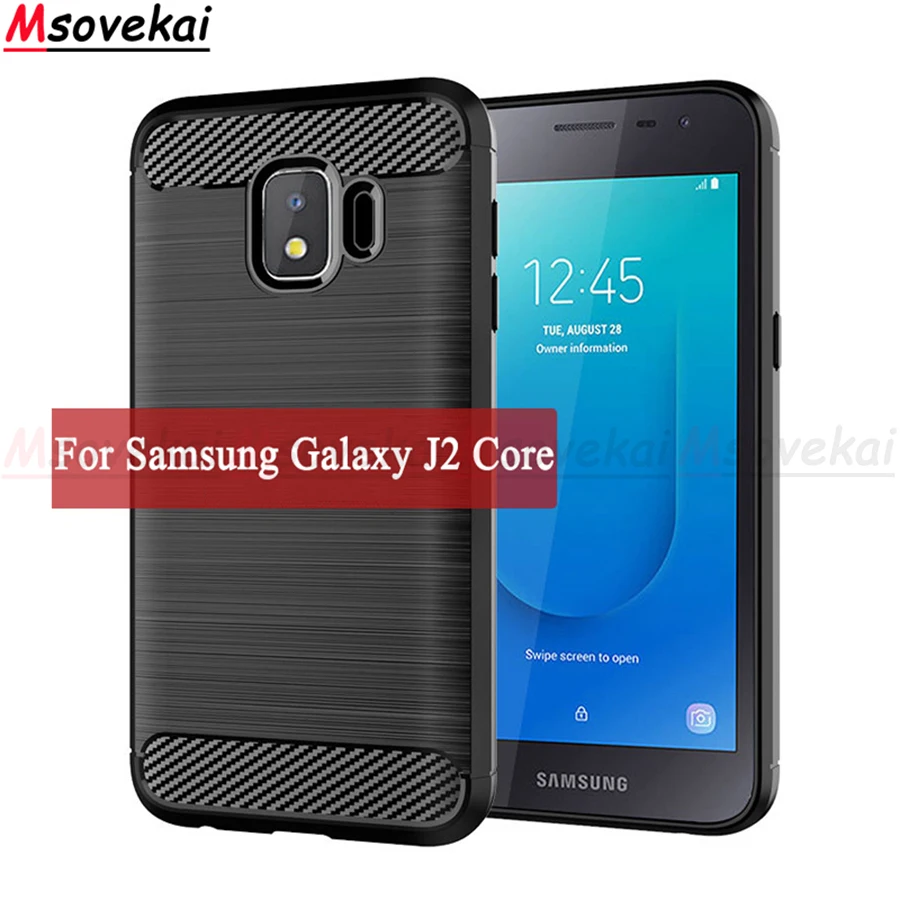 

For Samsung Galaxy J2 Core Case Cover Shockproof Carbon Fiber Bumper TPU Silcone Protector Cover For Samsung Galaxy J2 Core