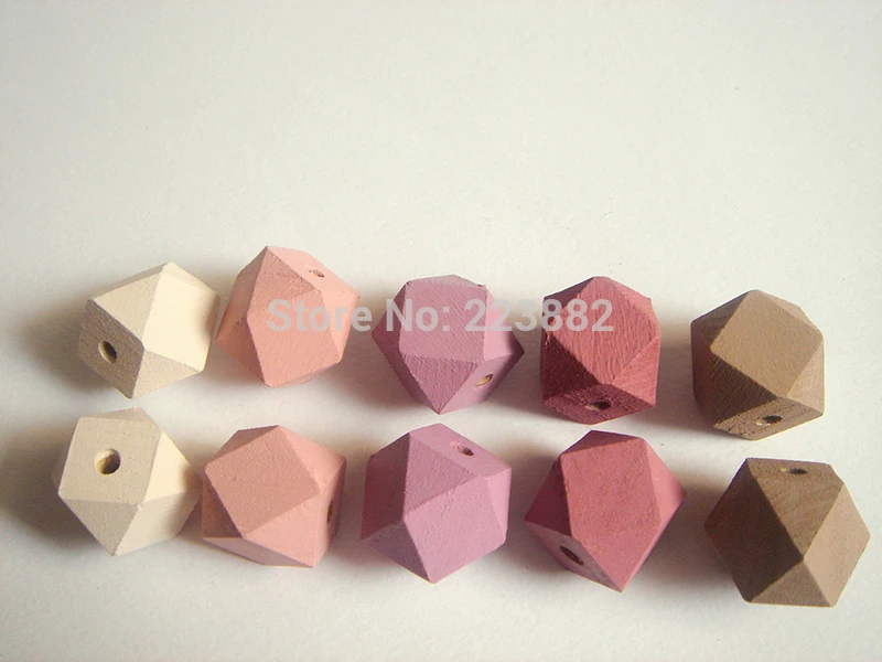 Популярные пастельные геометрические деревянные бусины, можно смешать 5 цветов