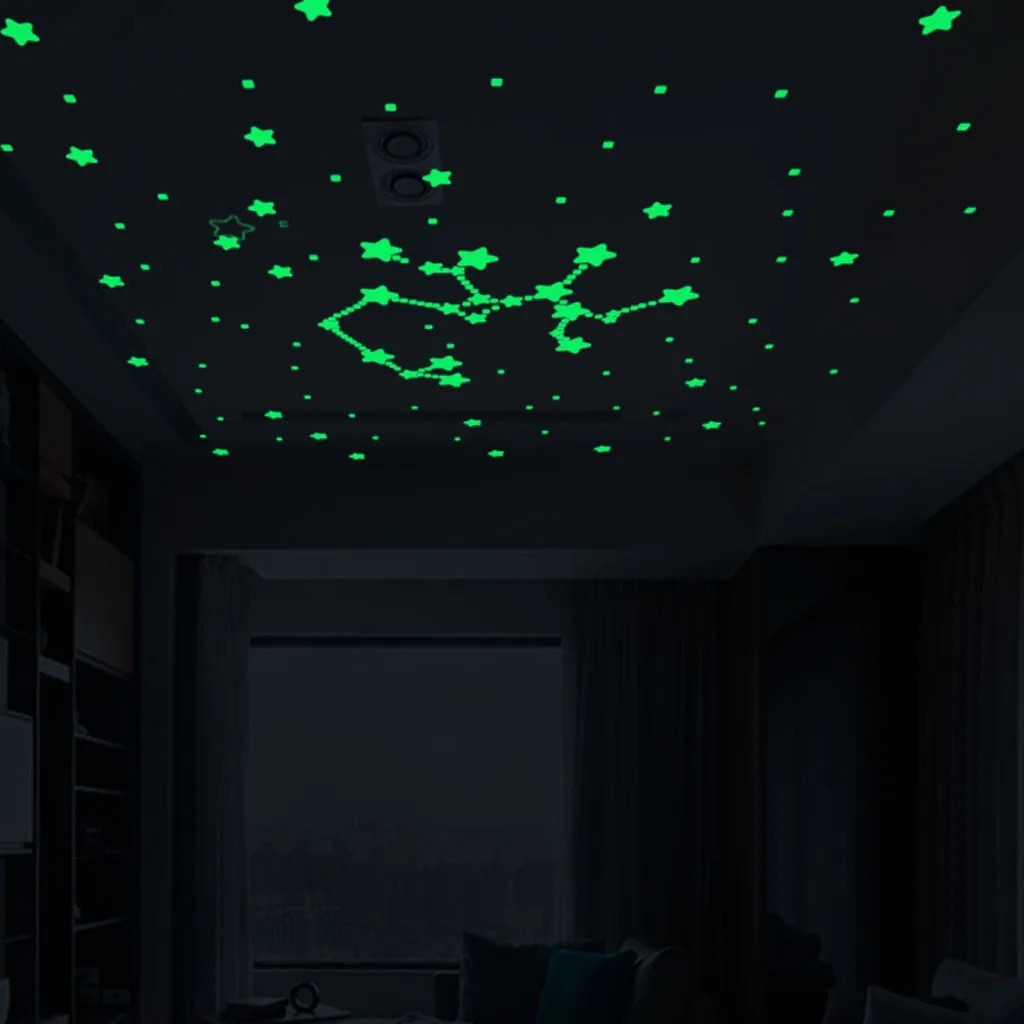 3D звезды светится в темноте наклейки светящиеся флуоресцентные наклейки игрушки для детей Детская комната Спальня Потолочный декор& xs