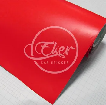 

EKER CAR STICKER 1.52x30M 5FTx98FT Free Shipping Air Bubble Free Matte Red Car Wrapping Vinyl Film Matt Car Foils Car Stickers