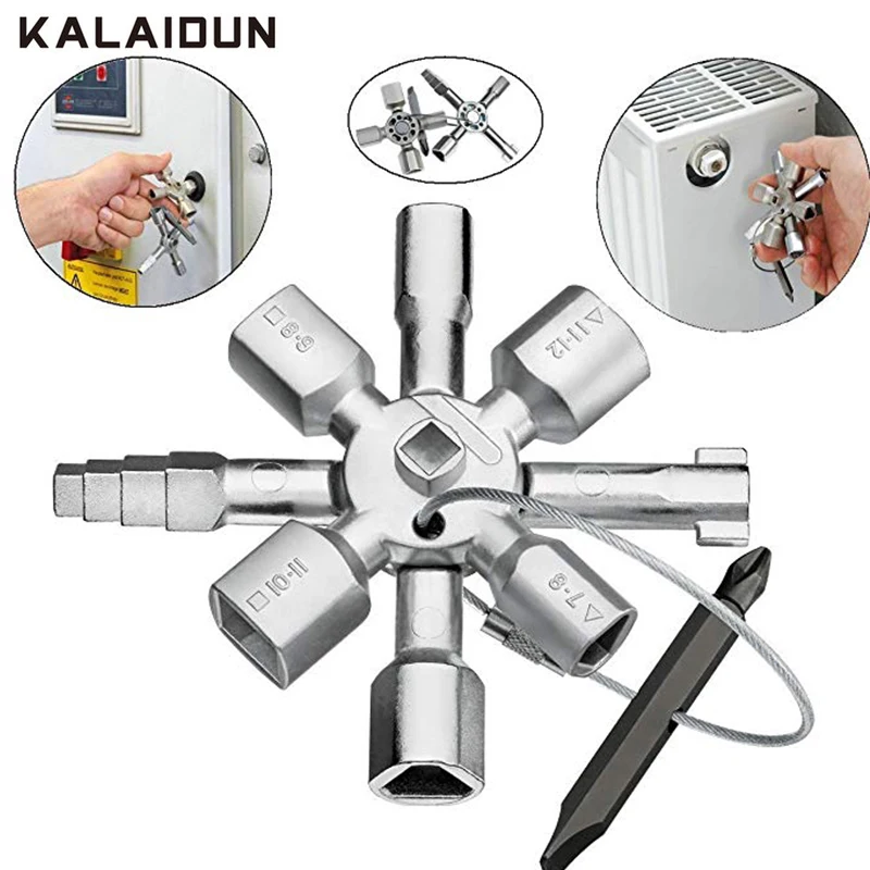 

KALAIDUN Wrench Cross Switch Key Multifunction 10 In 1 Triangle Universal Key Torque Spanner For Gas Electric Meter Cabinets