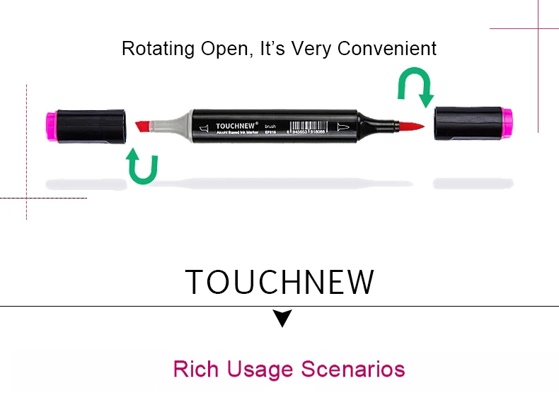 TOUCHNEW мягкая кисть Маркеры Набор ручек эскиз двойная кисть маркеры на спиртовой основе маркеры манга Рисование анимация дизайн товары для рукоделия
