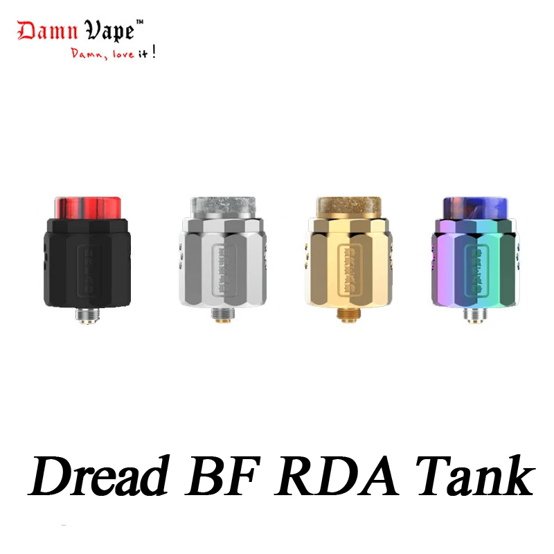 

Original DamnVape Dread BF 24mm RDA Atomizer Damn Vape Single/Dual Coil Rebuild 810 Resin With New Lolly Coil Vape Vaporizer