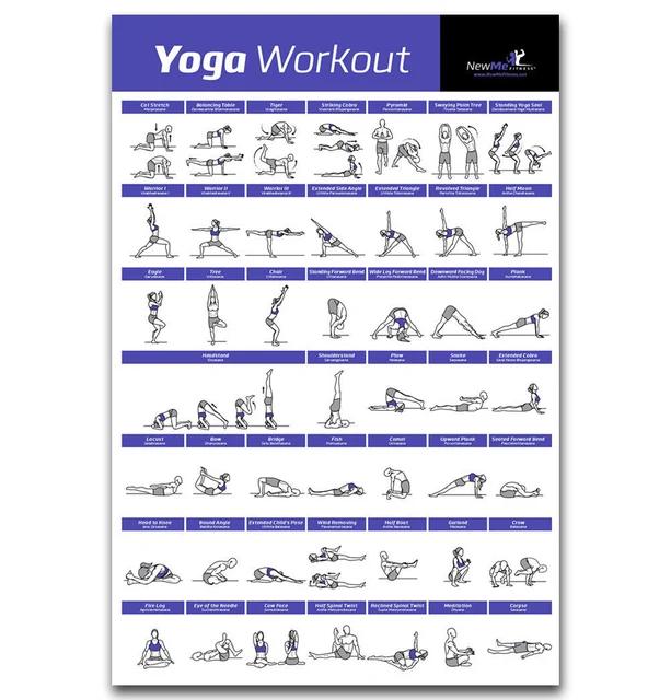 fx502 hot yoga workout home exercise pose training chart health training chart