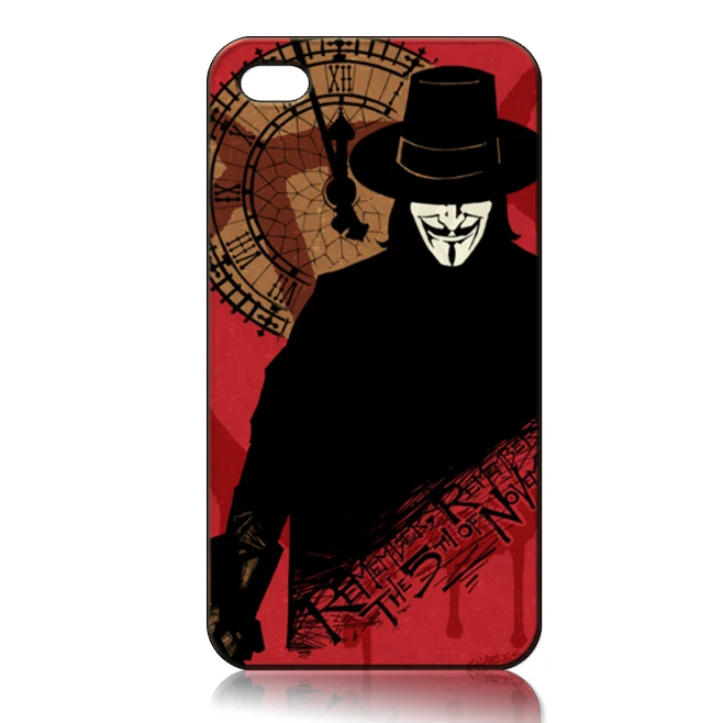 V for Vendetta TPU+PC Cell Phone Case Cover Wholesale Retail iphone 4/4s/5/5s/6 |