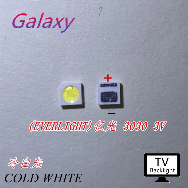 Светодиодная подсветка EVERLIGHT 50 шт. 1 Вт 3030 3 в холодный белый 80-лм приложение для ТВ
