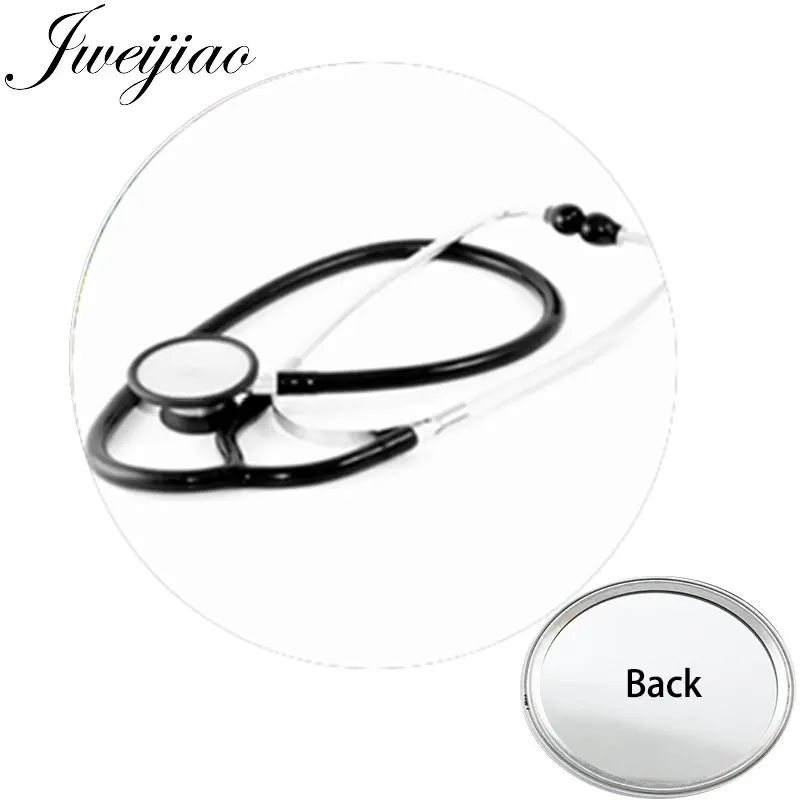 JWEIJIAO медицинский докторский стетоскоп с одной стороны плоский миниатюрное карманное зеркало для медсестры компактный набор для макияжа туалетный столик ручной дорожный кошелек зеркало - Цвет: SE36
