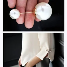 Fixed Clothes Large Double Head Pearl Brooches Pins Cardigan Clip Scarf Shawl Buckle Collar Lapel Pin Brooch for Women Jewelry lotus fun 925 sterling silver brooches for women lotus flower lapel pins men suit scarf collar brooch fine jewelry