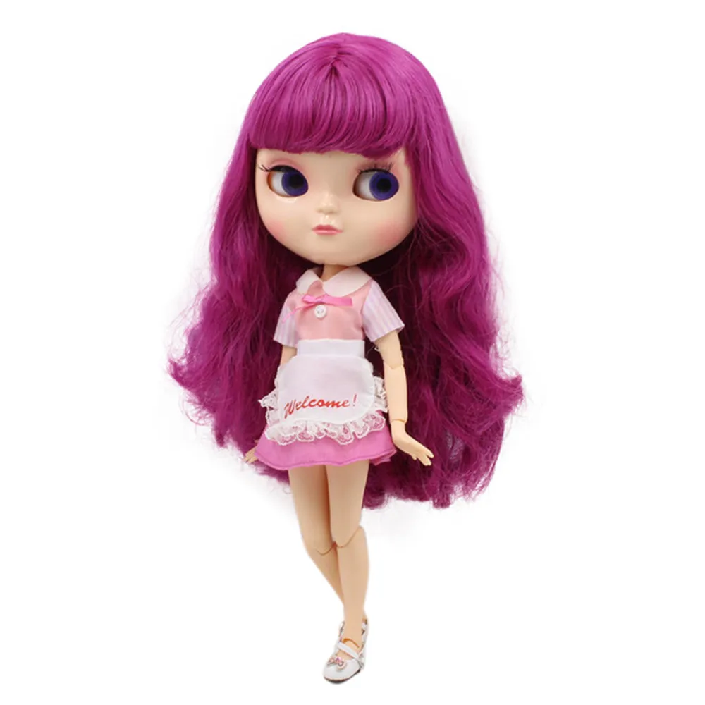 DBS blyth doll icy licca body 732 Cute pink long hair with bangs joint body 1/6 30cm gift toy long water wave none lace ginger orange high temperature wigs for women afro cosplay party daily synthetic hair wigs with bangs