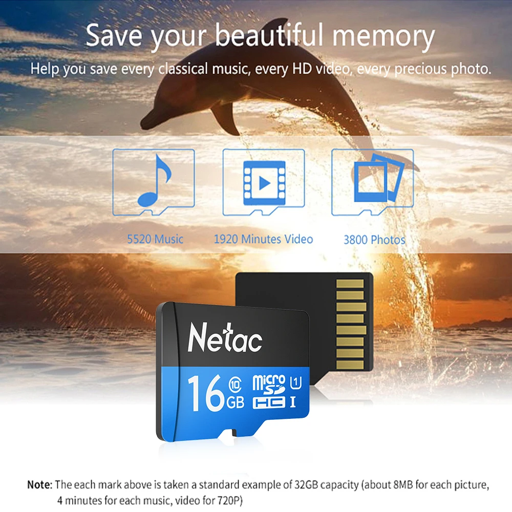 Netac P500 класс 10 карты памяти 16 GB/32/64/128 ГБ Micro SDHC TF карта хранения данных UHS-1 микро SD карты высокой Скорость до 80 МБ/с