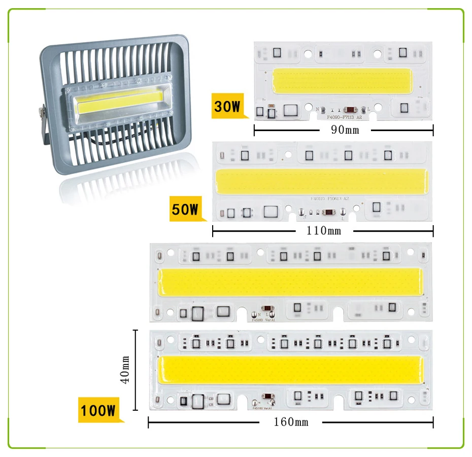 RAYWAY светодиодный чип COB лампа высокой Мощность 20w 30w 50w 100w IP65 умная ИС(интеграционная схема) подходит для DIY светодиодный прожектор светильник Холодный белый/теплый белый/белый