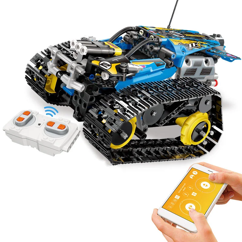 

DIY Tank 2.4GHz RC Building Blocks Car DIY Building Kit Toy High Quality RC Tank rc Stunt Car APP Remote Control Sensor