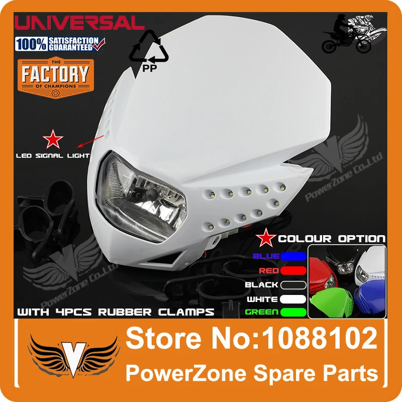 Motorcycle On Road Legal Streetfighter LED Headlight Headlamp Dirt Bike