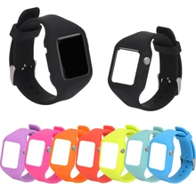 Силиконовый ремешок для часов с защитным чехлом для Apple Watch 3 2 1 38 мм 42 мм черный мягкий ремешок для часов gai