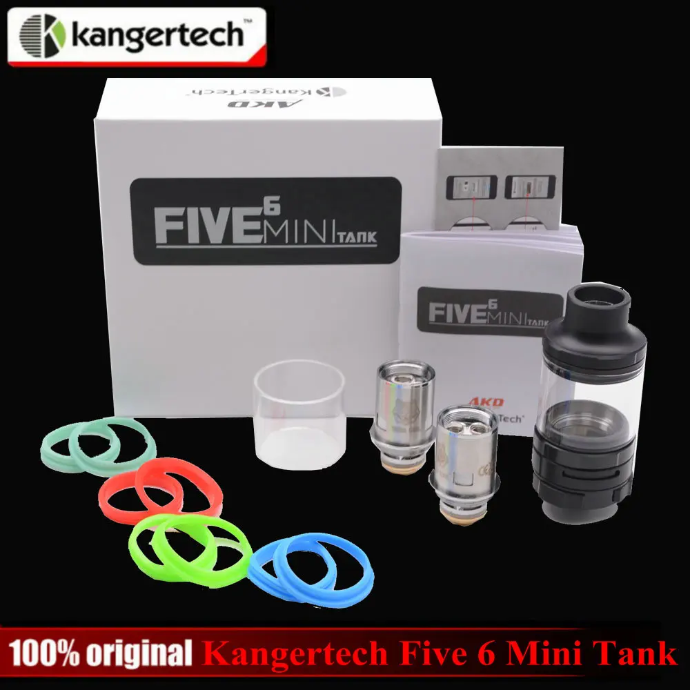 

100% Original KangerTech FIVE 6 Mini Tank RTA Rebuildable Atomizer with 0.6 ohm Tiger Coil and Seal Rings in Promotion