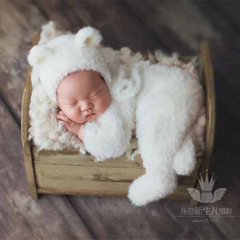 Реквизит для фотосъемки новорожденных, пушистые наряды с медведем для детской фотосъемки