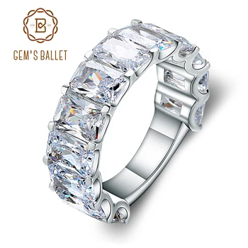 

Gem's Ballet Classic Wedding Cubic Zirconia Channel Set Ring 925 Sterling Silver Zircon Rings For Women Engagement Anniversary