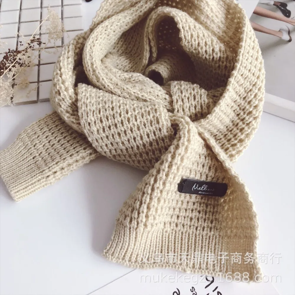 Autumn Winter Designer Brand Kids Scarf Red Green Knit Warm Scarves Soft Skin Long Muffler Children's Scarf Collar Boy & Girl