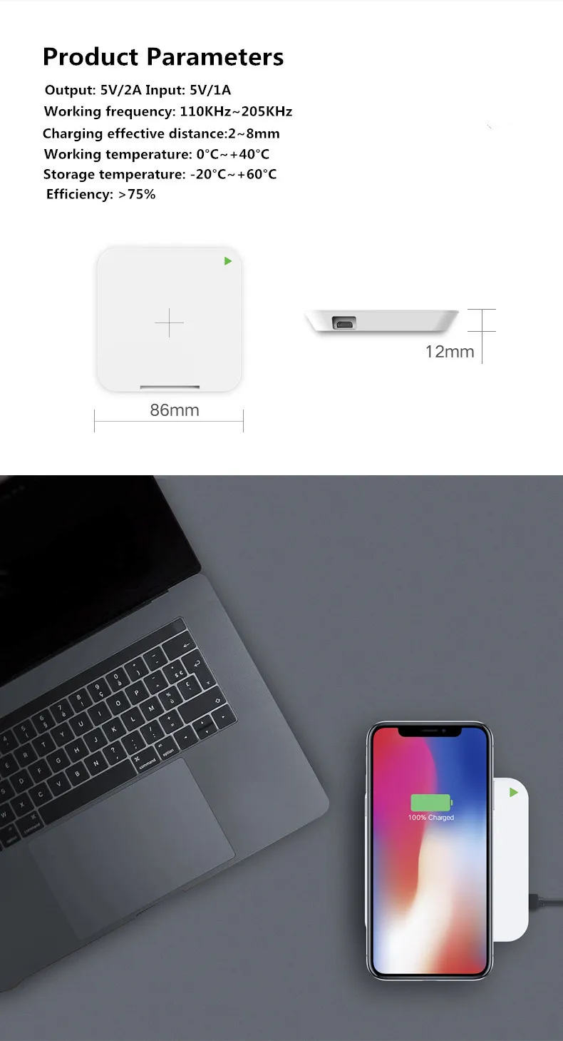 MIPOW 5 В/2A Беспроводное зарядное устройство для samsung Galaxy S8 S7 Edge Note 8 Qi Беспроводная зарядная док-станция для iPhone X 8 8 Plus зарядное устройство