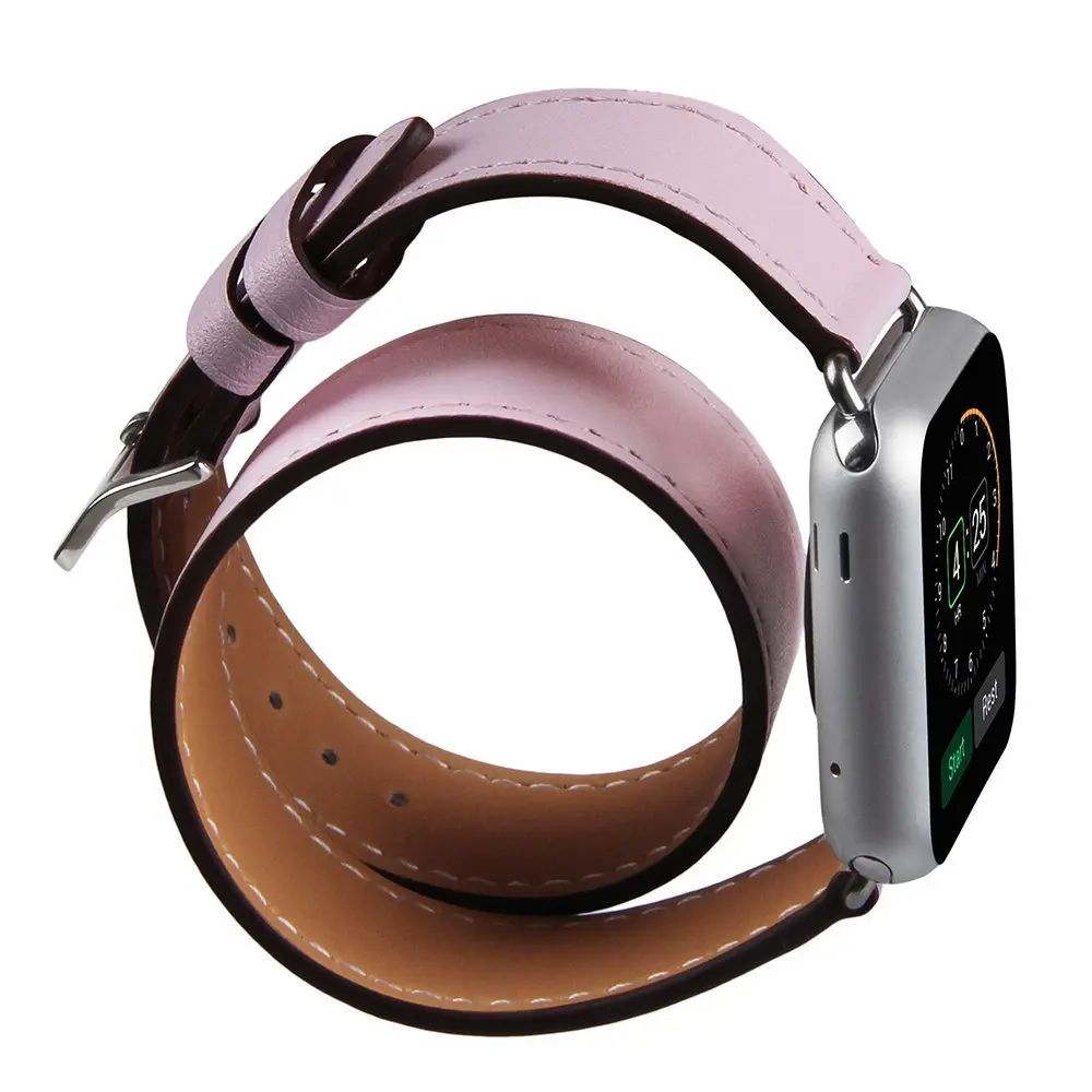 New Pink Genuine Leather font b Smart b font font b Watch b font Band Double New Pink Genuine Leather font b Smart b font font b Watch b font Band Double