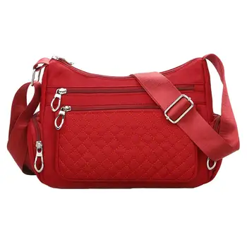 

Casual Women Solid Color Waterproof Oxford Fabric Zipper Crossbody Shoulder Bag