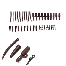 1 комплект/40 шт. для Карповые рыболовные снасти карп рыболовные крючки быстрого изменения защелкивающиеся зажимы и хвост резиновый разъем