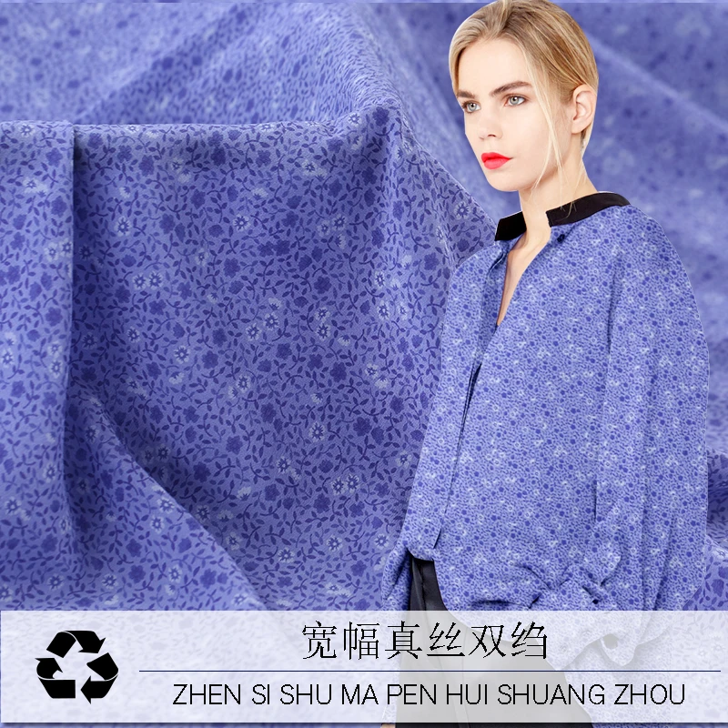 

19 Spring Summer New 138cm Wide 16Momme 100% Silk crepe de Chine Fabric For Women Dress Printed Cloth For Diy Sewing Sale Hot