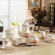 15 шт. набор костяного фарфора Керамическая кофе и 8 шт. набор кофейный набор с подносом и в подарочной коробке