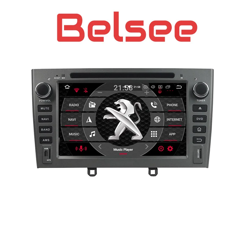 

Belsee Autoradio Touch Screen Android 8.0 Head Unit Radio Car GPS Navigation Multimedia HD for Peugeot 308 408 308SW 2007-2010