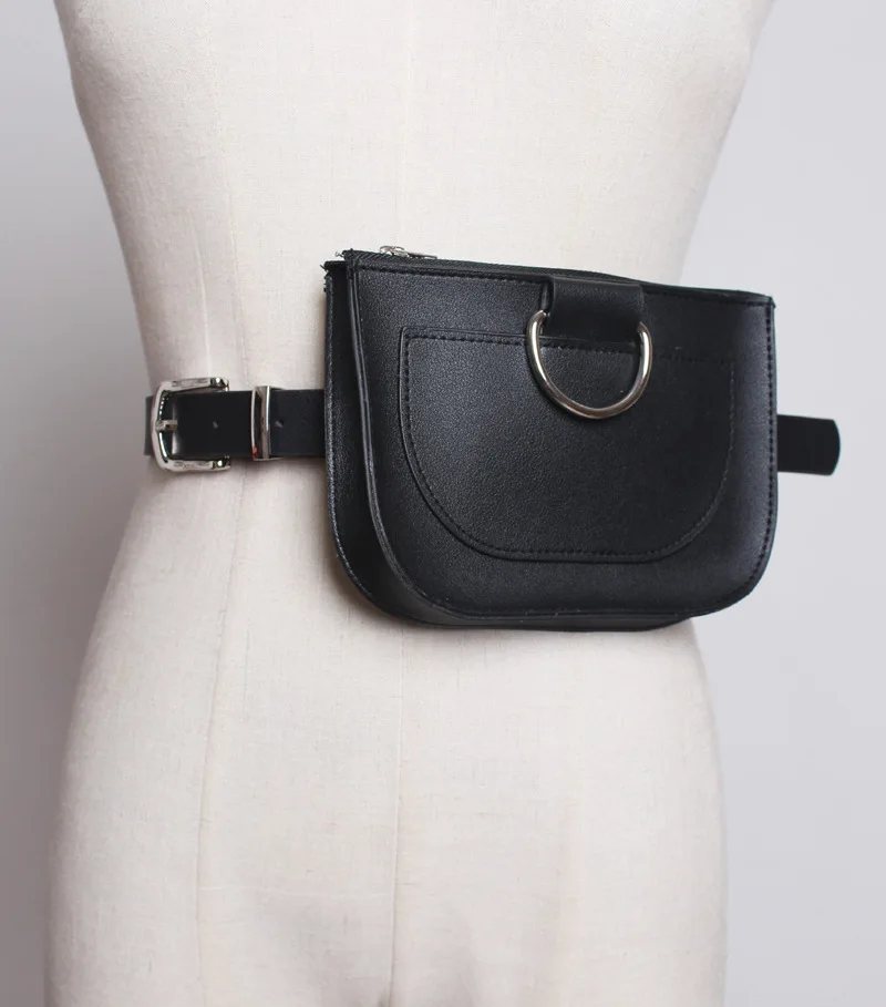 Black Waist Bag Женская Кожаная поясная сумка, женская мода, змеиная кожа, искусственная кожа, грудь, бедра, мобильный телефон, поясная сумка, Дамский ремень, кожа, набедренная сумка, 502 - Цвет: Black Waist Bag