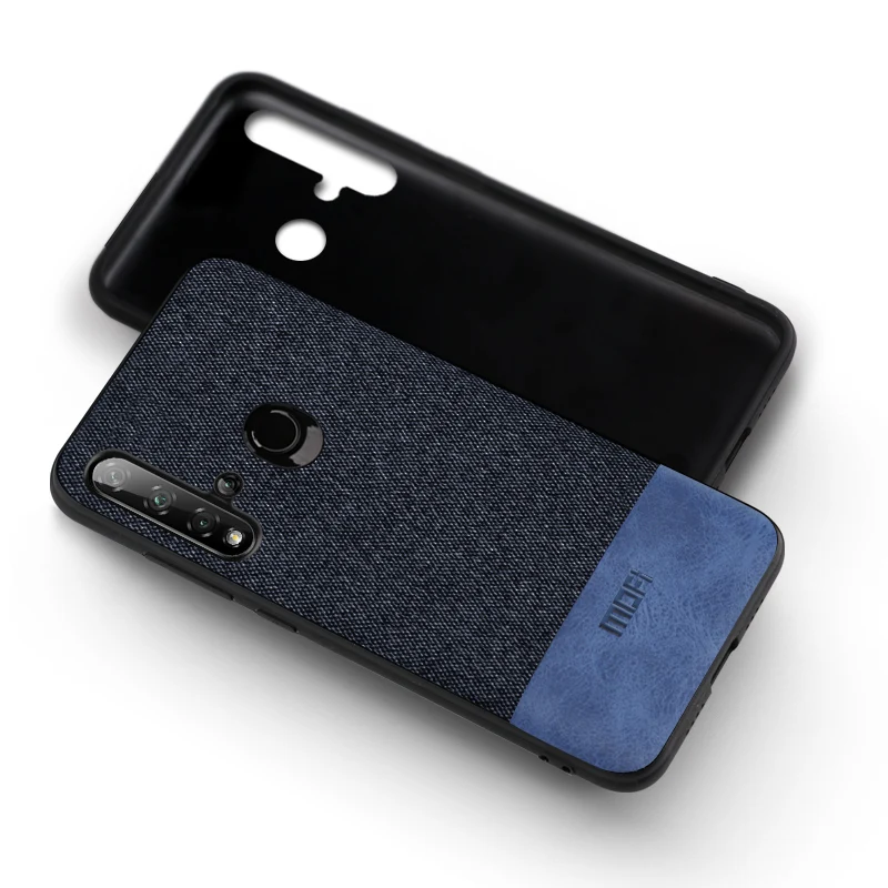 dark blue with blue Для huawei nova 5i чехол противоударный задняя крышка MOFi nova 5 capas ткань nova 5 pro nova 5i защитный чехол - Цвет: dark blue with blue