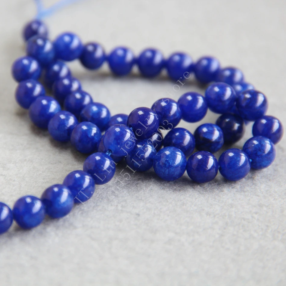8mm Dark Blue Chalcedony Beads Round Beads Fit Making Bracelet&necklace