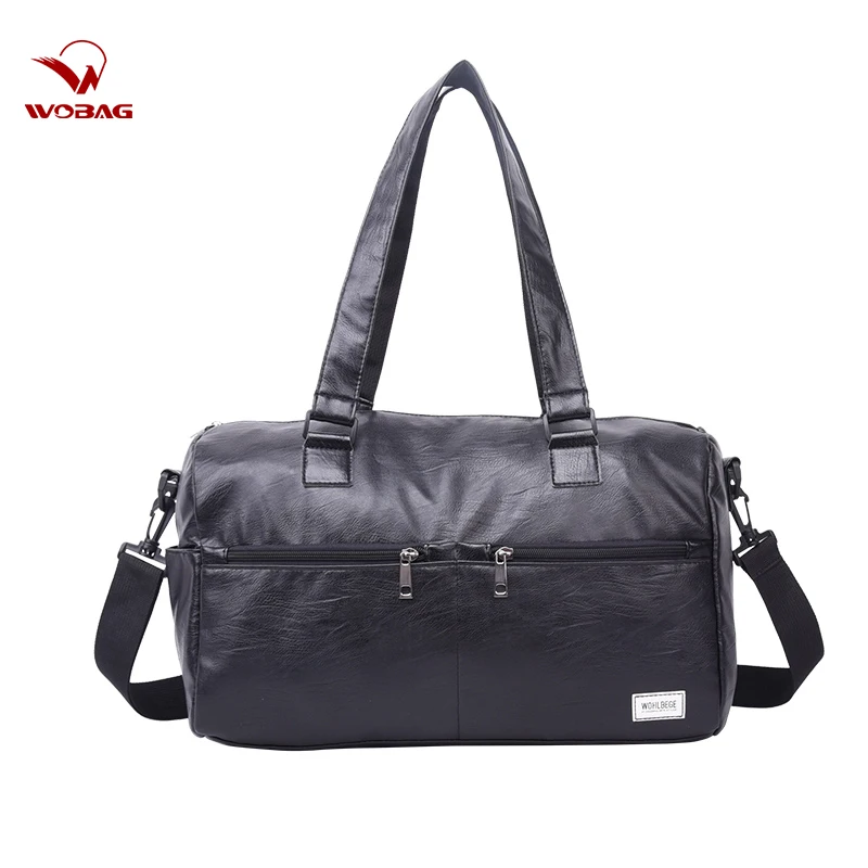 Fashion Pu Leather Waterproof Travel Bag Women Large Capacity Suitcase Luggage Bag Men Fitness Training multi-function Handbag