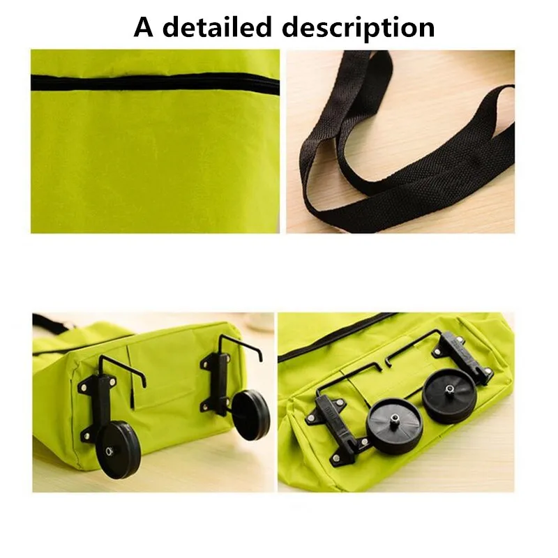 Reusable Shopping Bag Oxford Shopping Trolley Bag on Wheels Canvas