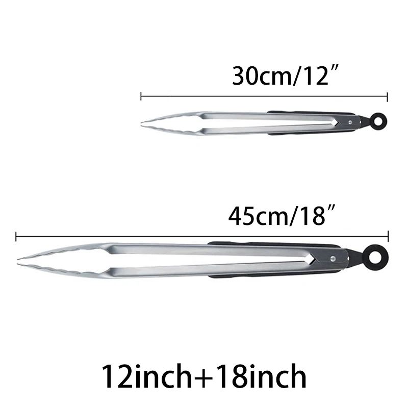 Нержавеющая сталь барбекю щипцы для салата льда Еда Тонг Хлеб шведского стола блокировки Кухня Тонг зажим комплект Гриль Аксессуары для барбекю 12/16/18 дюймов - Цвет: 12inch 18inch
