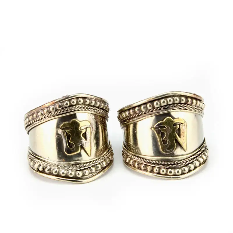 R045 Тибетские мантры ОМ раньше для мужчин Медный сплав открытый размер|ring for|rings for